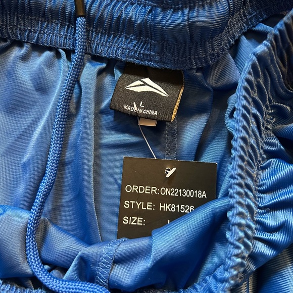 Blue Athletic Basketball Shorts with Elastic Waistband - Picture 2 of 5